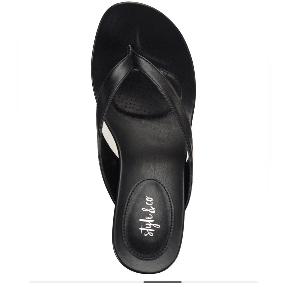 Chicklet Wedge Thong Sandals